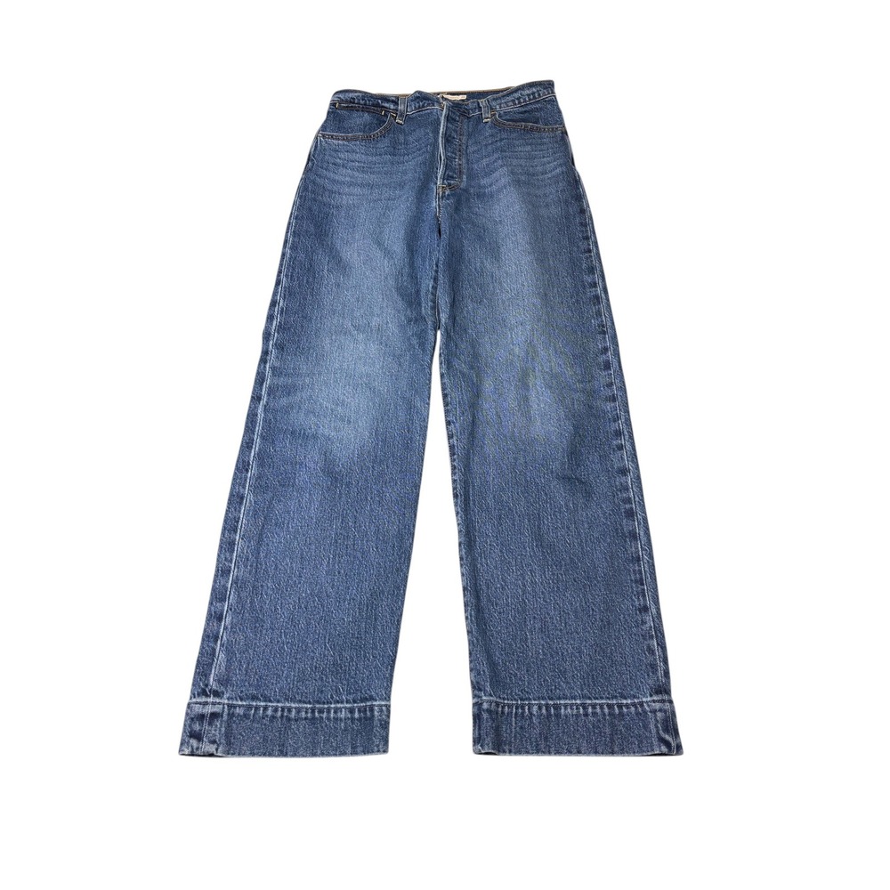Levis Ribcage Straight Ankle Jeans Womens W29 L29 Medium Wash Blue High Rise